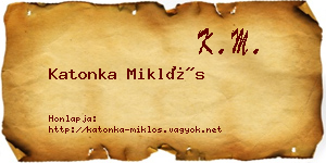 Katonka Miklós névjegykártya